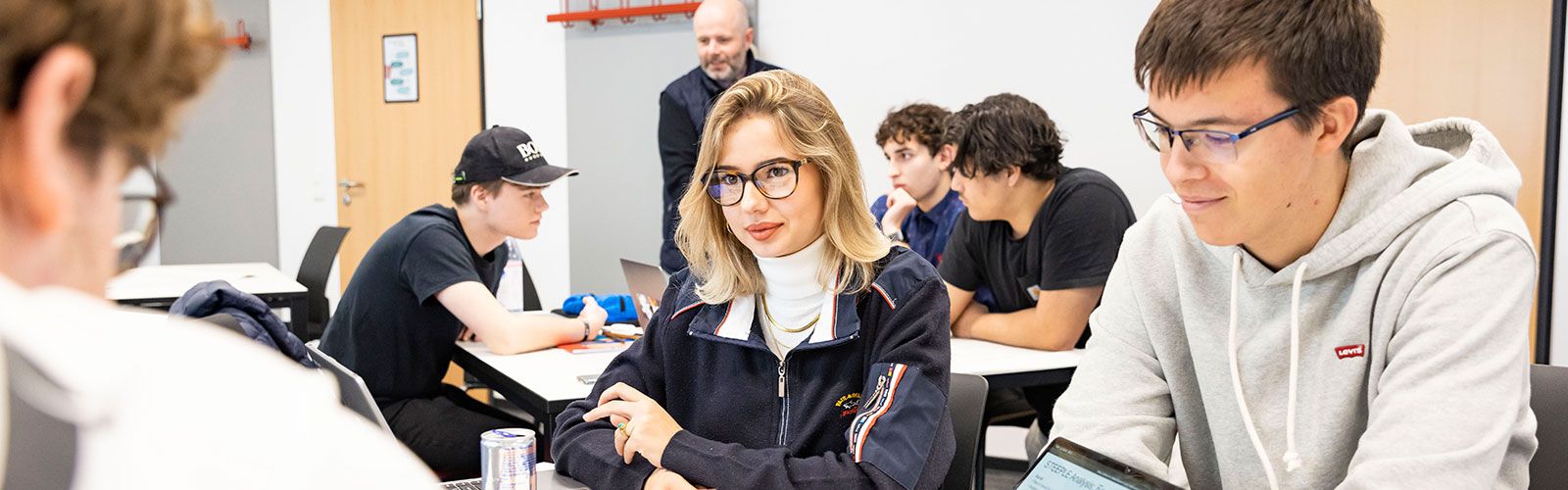 Students in classroom.